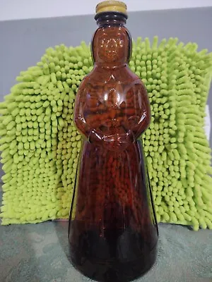 Mrs BUTTERWORTH AMBER COLORED SYRUP BOTTLE With Metal Cap • $179