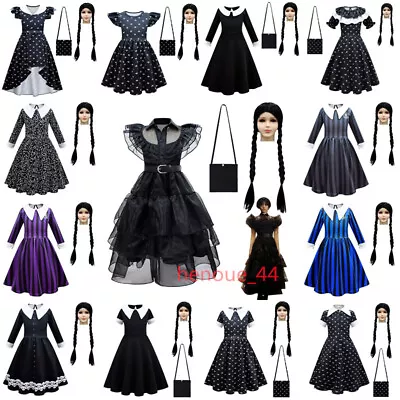 $38.99 • Buy Wednesday Family Kids Girls Costume Dress Princess Skirt Party Book Week Gift AU