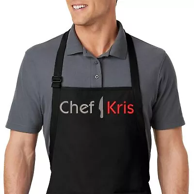 Embroidered Chef Apron With Custom Name A Great Gift Adult Premium Quality • $44.35