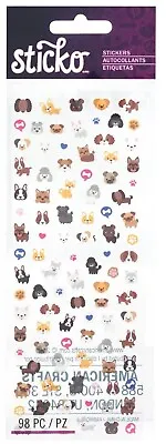 Sticko I Love My Dogs Mini Bone Paw Prints PUPPY Friend Treats Stickers 98 Pc • $2