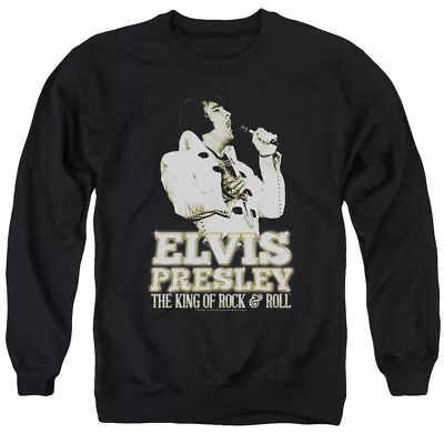 Elvis Presley Golden Crewneck Sweatshirt Licensed Music King Of Rock Black • $24.49