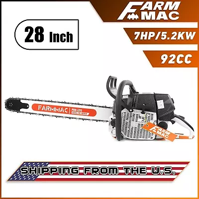 92cc Gas Chainsaw With 28'' Bar Chain Compatible With MS660 For Milling Cut Wood • $412.96