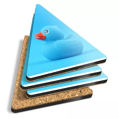 4x Triangle Coasters - Blue Toy Duckling Bath Time Baby Boy #16702 • £9.99