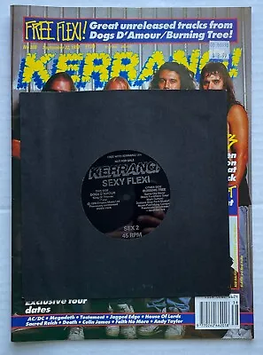 KERRANG! Magazine 1990 + 7  SEXY FLEXI Dogs D'Amour / Burning Tree SLAYER Cover • $25