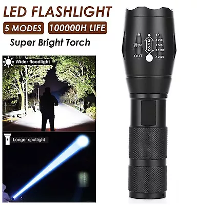 Super Bright XML-T6 LED Tactical Flashlight Torch Rechargeable Lamp Work Light • $15.99