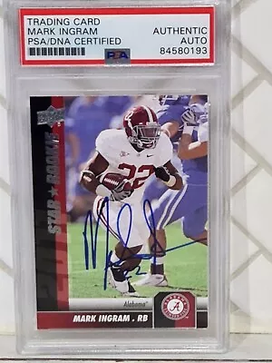 MARK INGRAM Autographed Signed ROOKIE RC CARD 2011 UPPER DECK #192 PSA Auto Slab • $125