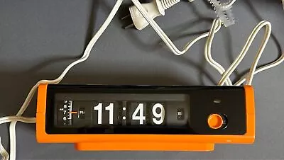 National Panasonic Orange Flip Clock TE814 Space Age Mid-century Showa Japan • $89.99