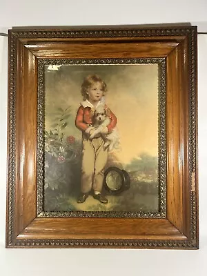 Vintage Master Simpson By A. W. Devis  Boy With Dog 16”x 20”Lithograph Print-F21 • $31.96