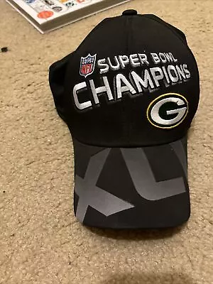 Green Bay Packers Reebok Men's Hat Super Bowl XLV Champions NFL Logo Black • $4.99