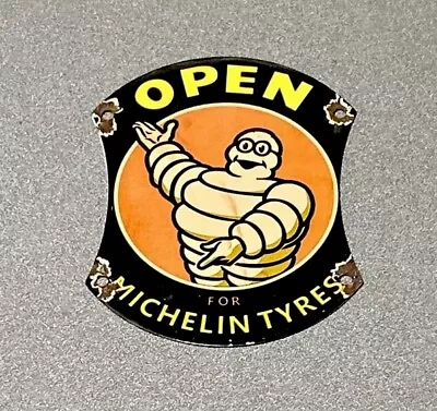 Vintage Michelin Tires Man  Porcelain Sign Car Gas Auto Oil • $54.99