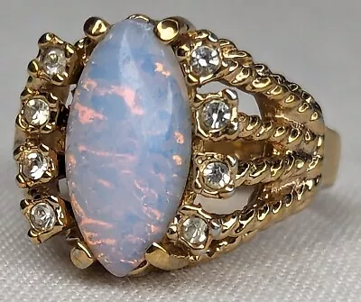 Vintage Opal Ring 14k Gold Plated • $29.99