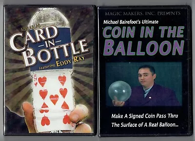 Card In Bottle & Coin In The Balloon DVDs By Magic Makers - 2 New Magic DVDs • $12.95