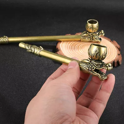 New Brass Vintage Tobacco Smoking Pipe Cigarette Holder Filter Handicraft Gift • $35.19