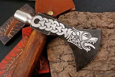 Custom Hand Forged High Carbon Steel Tomahawk Hatchet Integral Ball Hammer Axe • $74.99