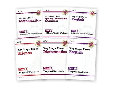 *New* CGP Year 7 Complete Workbook Bundle (6 Books) - English Maths Science • £31.99