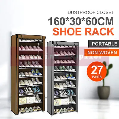 $22.95 • Buy Up To 9 Tier Shoe Rack Portable Storage Cabinet Organiser Wardrobe