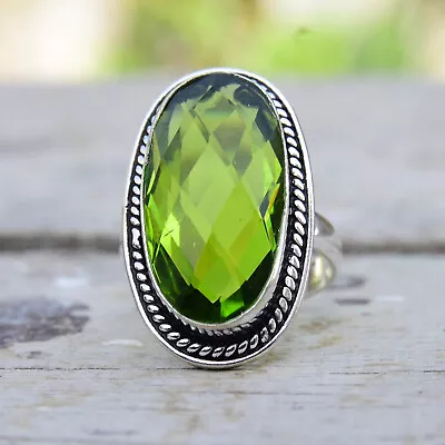 $13.48 • Buy Peridot Topaz 925 Sterling Silver Handmade Ring Jewelry All Size M-1