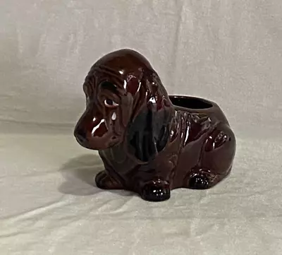 Vintage Enesco Sad Basset Hound Dog Planter Figurine Faux Pearl Tear. Cute!! • $5.50