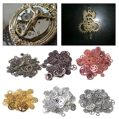 Steampunk Set 100g Cyberpunk Jewellery Cogs And Gears Watch Parts Craft Arts DIY • £8.46