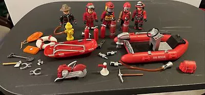 Mighty World Fire Rescue Over 25 Pieces 5 Men 1 Boat 5 Hydrants And More • $20