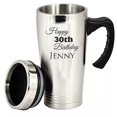 Custom Engraved Personalised Stainless Steel Travel Mug Coffee Cup Thermos Flask • $12.99