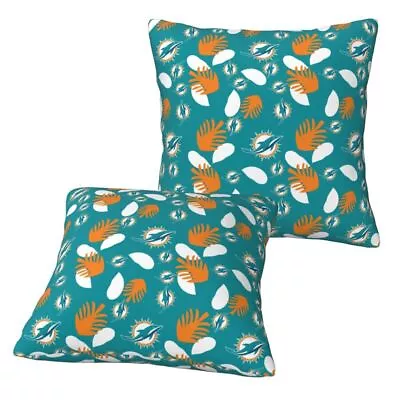 2PCS Miami Dolphins Decorative Throw Pillow Cover 18in-20in No Pillow Core • $15.19