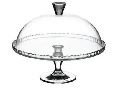 32cm Glass Cake Cupcake Muffin Display Stand Serving Plate With Cake Dome Lid • £21.99
