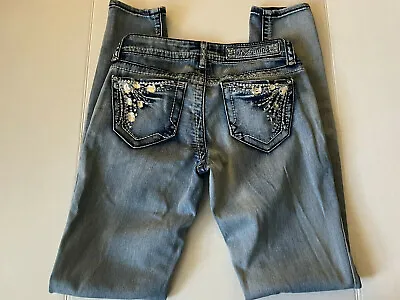 $21.95 • Buy Hydraulic Lola Super Skinny Jeans Low Rise Embellished Women's Jr's. Size 3/4