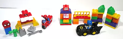 Lego Duplo SPIDERMAN + BATMAN Joker Challenge Motorbike Batmobile • $60