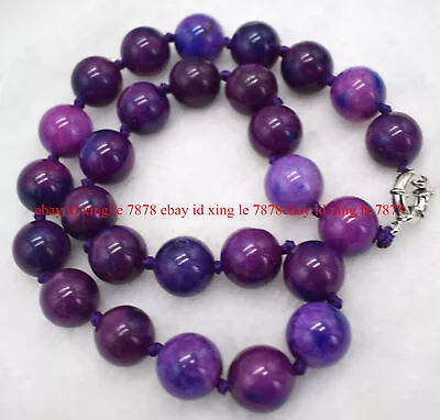 Natural 6/8/10/12/14mm Purple Sugilite Round Gemstone Beads Necklace 20  AAA+ • $3.15