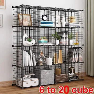 6 To 20 Cube DIY Metal Wire Storage Shelves Cabinet Bookcase Shelf Display Toy • $40.99