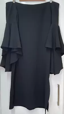 BACKSTAGE Womens Black Off Shoulder Lined Dress Made In Australia Size XS • $39.95