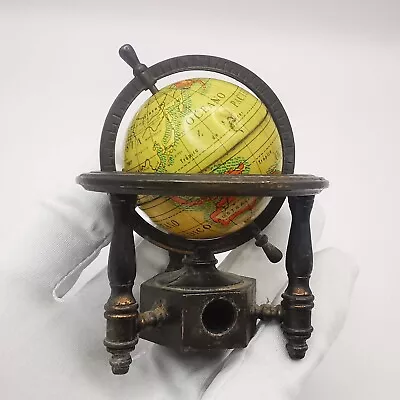 Pencil Sharpener Globe Vintage Miniature Desk Tools Organizer Spain Metal Decor • $66.96