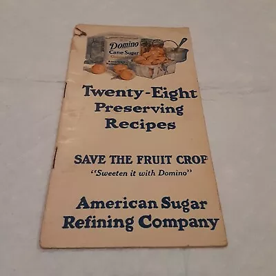 Vtg Early Domino Cane Sugar Booklet Of Twenty-eight Preserving Recipes • $12.98