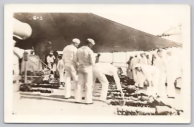 US Navy Sailors Bag Inspection USS Man 'O War Ship VTG RPPC Real Photo Postcard • $19.99