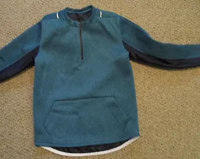 Dyne Menswear Pullover Hoodie Jacket Med Teal Green Anorak Giga Knit Poly Heavy • $50