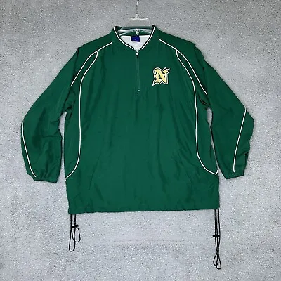 Mizuno Track Jacket Mens XL Green Running 1/4 Zip Lined Pockets Vented Back • $18.98