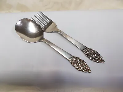 Oneida Community Stainless Flatware-Vinland Pattern-Baby Spoon & Fork • $24.99