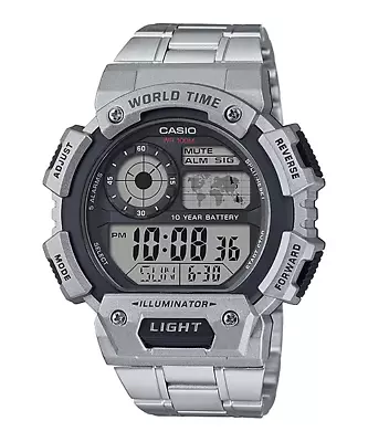 Casio Mens Watch AE-1400WHD-1A World Time 31 Zones 5 Alarms 10YR Battery WR 100M • $68