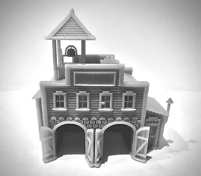 Fire Station N Scale 1:160 3D Resin Printed Unpainted Model Railroad Building • $44.99