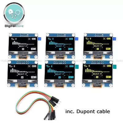 OLED 1.54  Yellow White Blue I2C SPI 128x64 Display SSD1309 - Arduino Pi 1.3 0.9 • £11.89