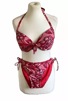 Debenhams The Collection Red Bikini Size 34D Top 10 Bottoms • £8