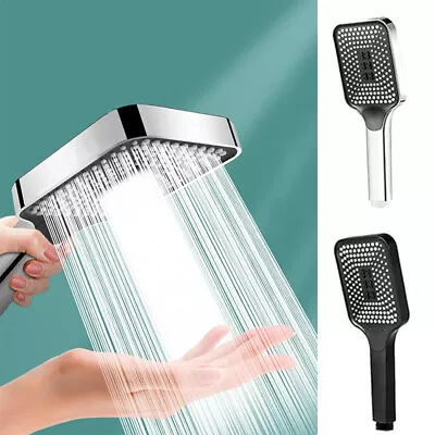 Modern Square Shower Head High Flow 4 Spray Pattern Handheld Shower Universal • £8.61