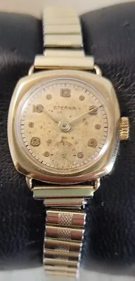£49.99 • Buy Vintage Ladies Eterna 9ct 375 Gold Swiss Sub Dial Watch (1949) For Spares Repair
