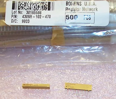 QTY(100) 47 Ohm 8 PIN SIP MOLDED ISOLATED RESISTOR NETWORKS 4308R-102-470 BOURNS • $7.99