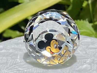 Swarovski Crystal Mickey Mouse Disney World Vintage Round Paperweight - No Box • $35