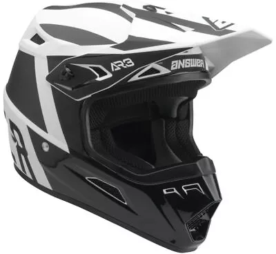 Answer Racing AR3 Phantom Black And White MX Off Road Helmet Adult Sizes SM-LG • $59.99