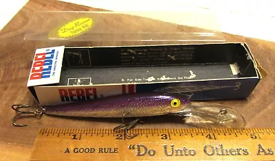 Rebel Spoonbill Minnow DR-2105 Silver W Purple Back Rattling Crankbait New • $9.99