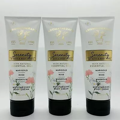 Bath & Body Works Aromatherapy Serenity Marigold Rose Magnolia Body Cream X3 • $34.03