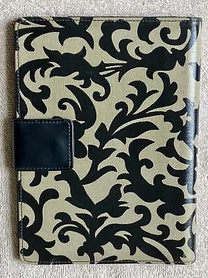 FRANKLIN COVEY Snap Wire-Bound Planner Cover BLACK Tan BEIGE Floral • $54.95